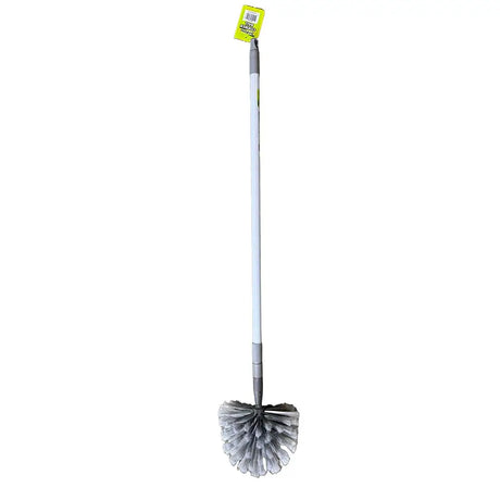 Cleaning brush with a long handle on a white background