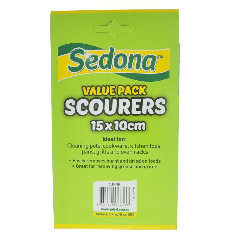 Sedona Heavy Duty Scourers Value Pack 15x10cm 8Pcs CLE-196
