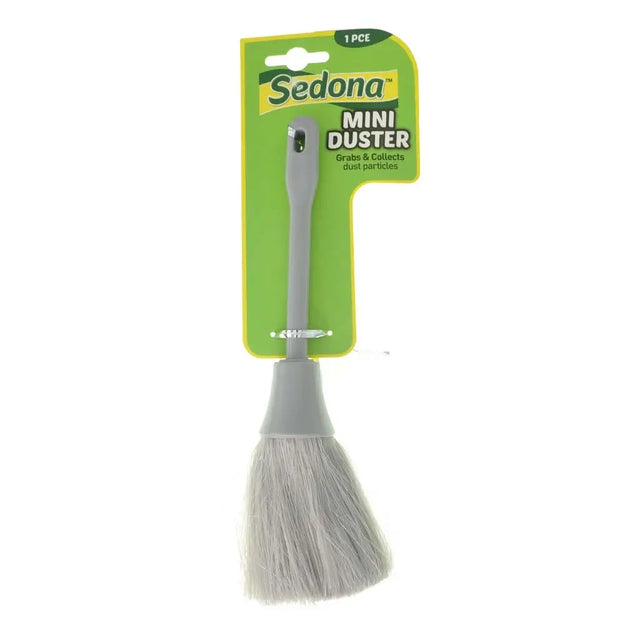 Sedona mini duster with packaging on a white background