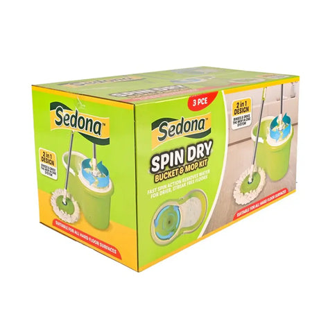 Sedona Spin Dry Bucket & Mop Kit packaging on a white background