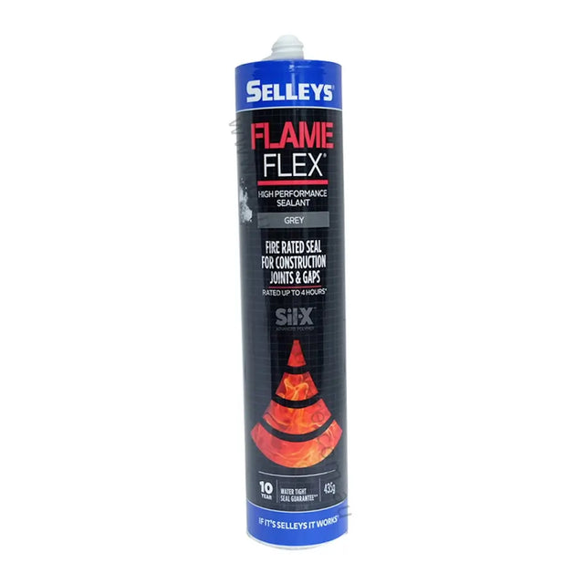 Selleys Flame Flex sealant can on a white background