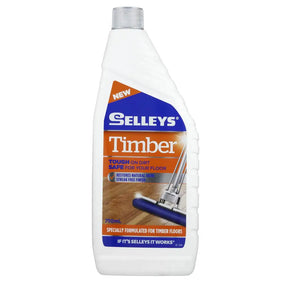 Bottle of Selleys Timber floor cleaner on a white background