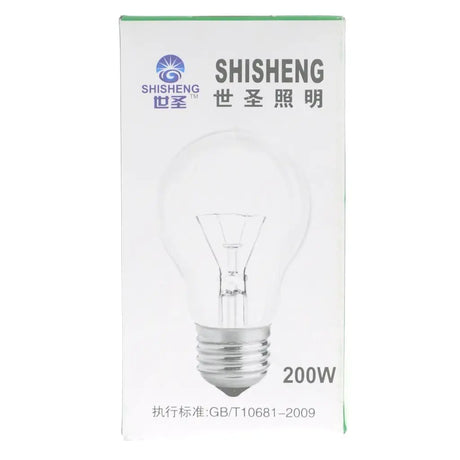 Shisheng brand light bulb packaging on a white background