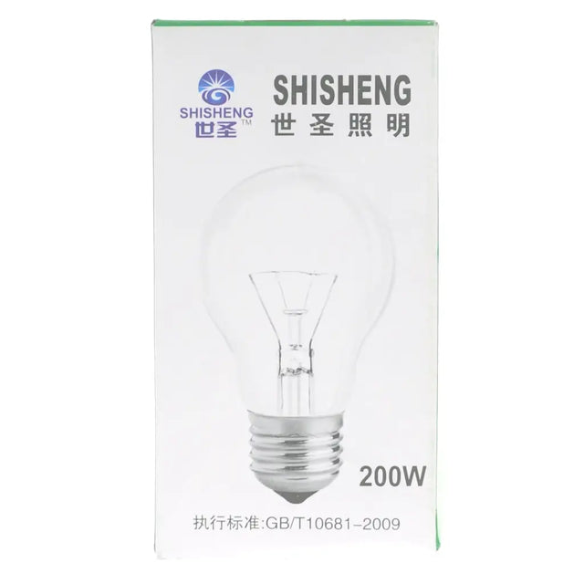 Shisheng brand light bulb packaging on a white background