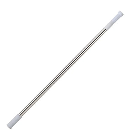 Curtain rod with white ends on a white background