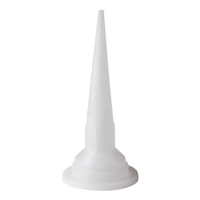 White cone-shaped object on a white background