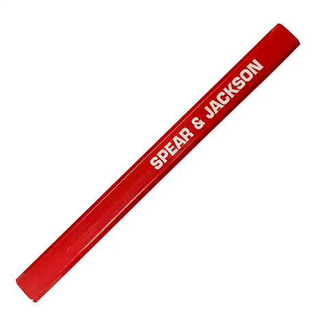 Spear & Jackson medium red traditional carpenter's pencil on a white background