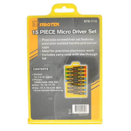 Sprotek 15-piece micro driver set packaging on a white background