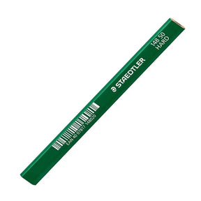 Green Staedtler pencil on a white background
