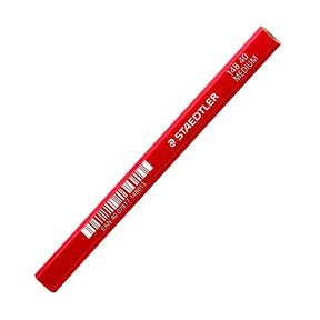 Red Staedtler pencil on a white background