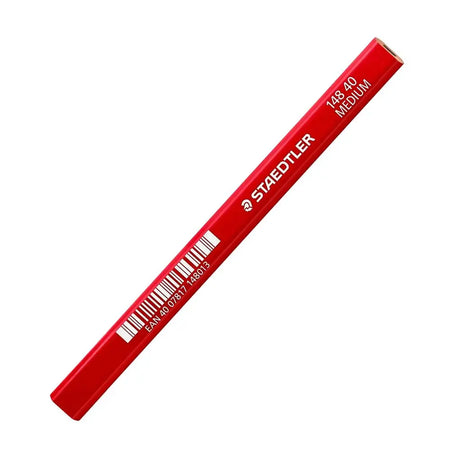Red Staedtler pencil on a white background