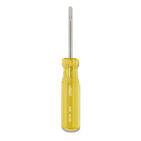 Yellow screwdriver with a white background
