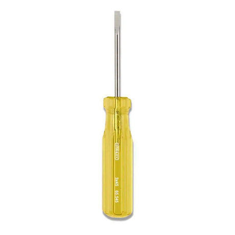 Yellow screwdriver with a white background