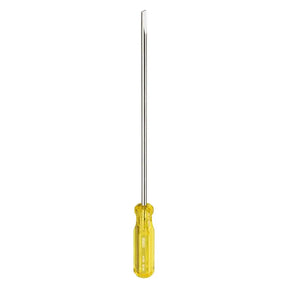 Yellow-handled screwdriver on a white background