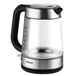 Sunbeam Capri Glass Kettle KE6150 1.7L with stainless steel base and water level markings