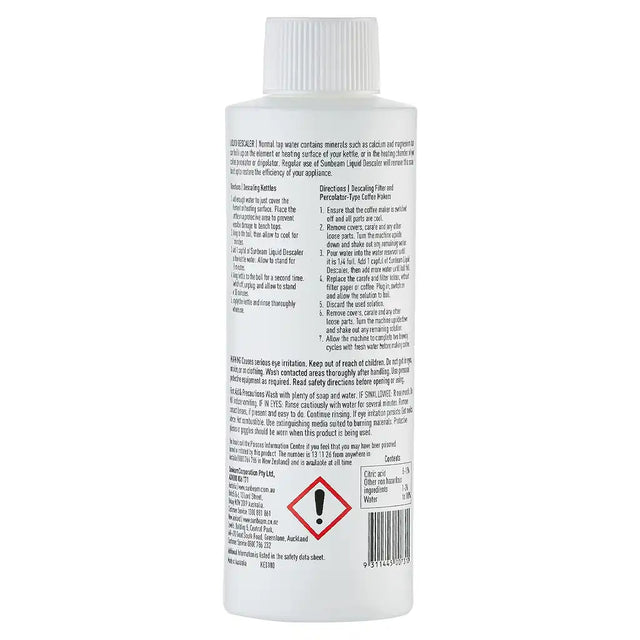White bottle with text and a warning label on a white background