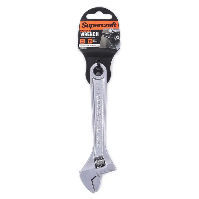 Supercraft adjustable wrench with packaging on a white background
