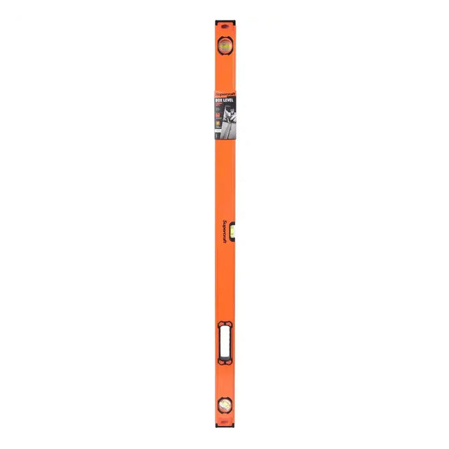 Orange level tool on a white background