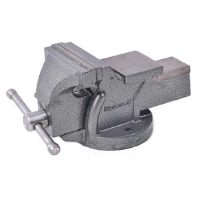 Metal bench vice on a white background