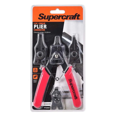 Supercraft 4-in-1 circular plier combination set in packaging on a white background