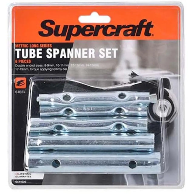 Supercraft tube spanner set packaging with tools inside