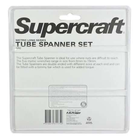 Supercraft tube spanner set packaging on a white background