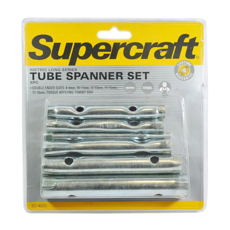 Supercraft tube spanner set packaging with yellow and white background