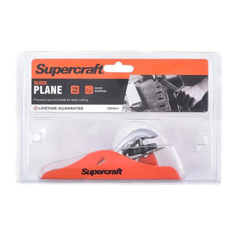 Supercraft block plane packaging on a white background