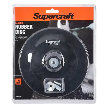 Supercraft sanding rubber disc packaging on a white background