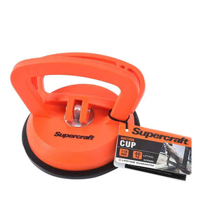 Orange suction cup tool with Supercraft branding on a white background
