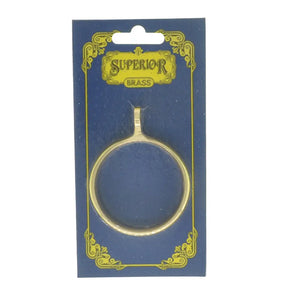 Gold ring on a blue card with 'Superior Brass' branding