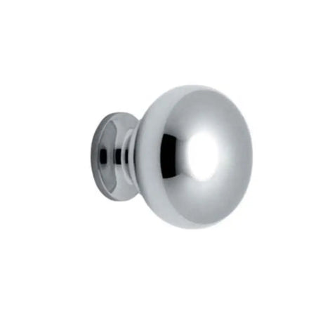 Chrome door knob on a white background