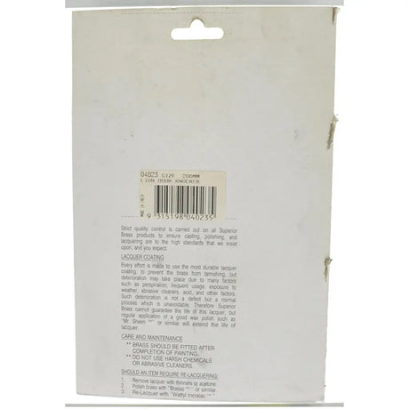 Back of a product packaging with text and a barcode on a white background