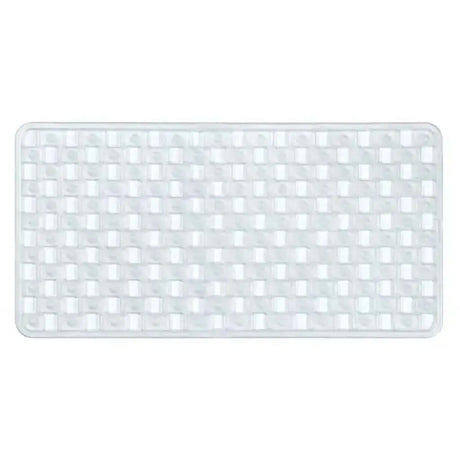 Clear plastic grid tray on a white background