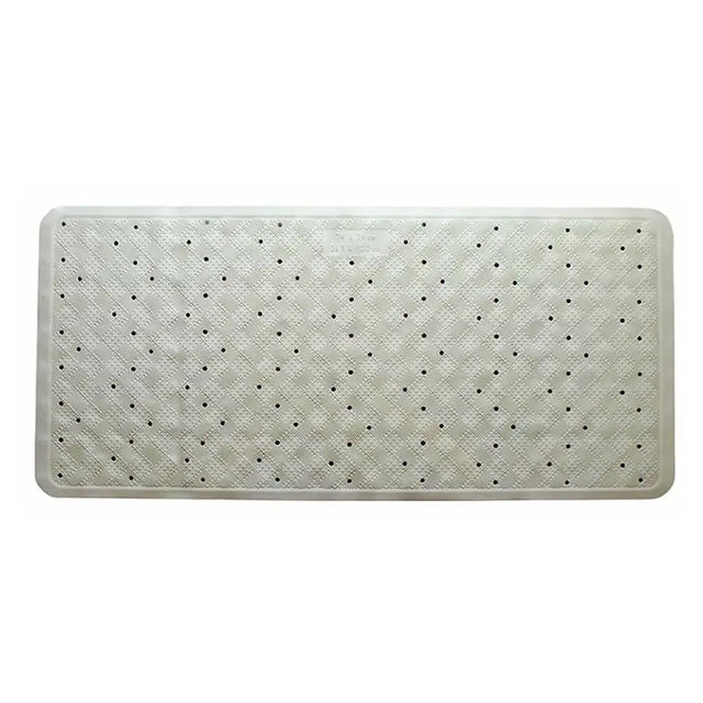 Rectangular bath mat with textured surface on a white background