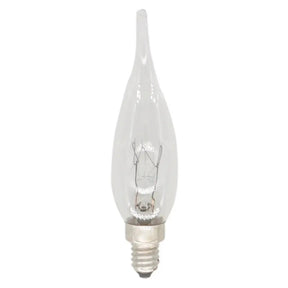 Clear light bulb with a white background