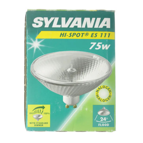 Sylvania Hi-Spot ES 111 light bulb packaging on a white background