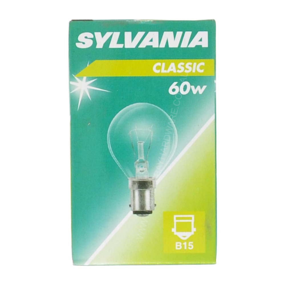 Sylvania Fancy Round Incandescent Light Bulb B15 240V 60W Clear 603919C