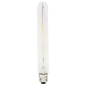 Clear cylindrical light bulb on a white background