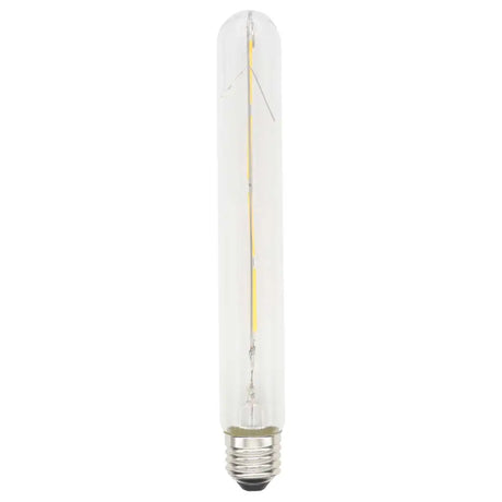 Clear cylindrical light bulb on a white background