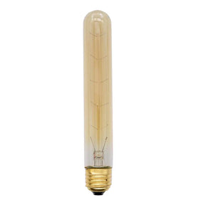 Vintage-style light bulb with a gold finish on a white background