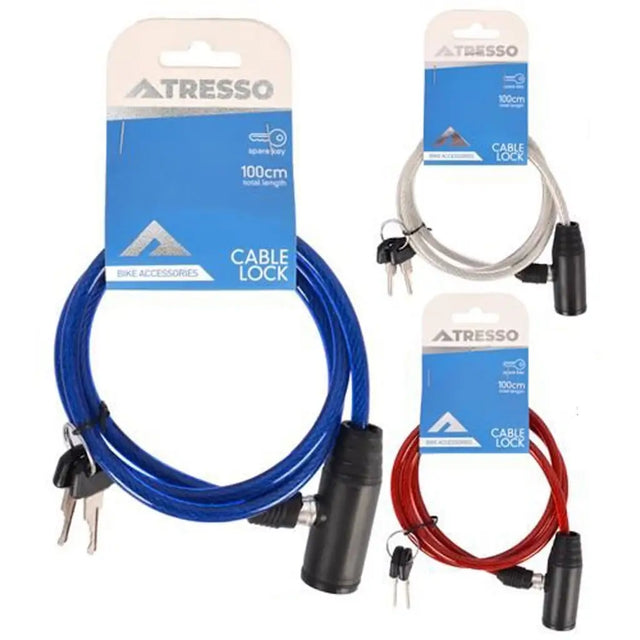 Two cable locks with packaging labeled 'Atresso' on a white background