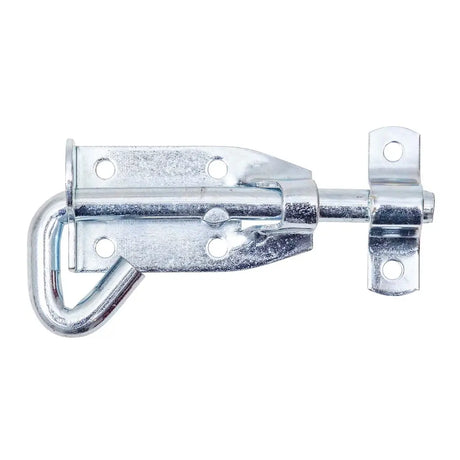 Metal gate latch on a white background
