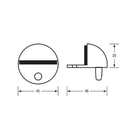 Technical drawing of a circular component with dimensions