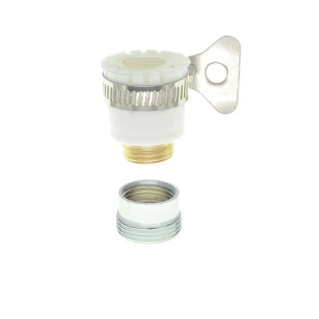 Light bulb holder with metallic base on a white background