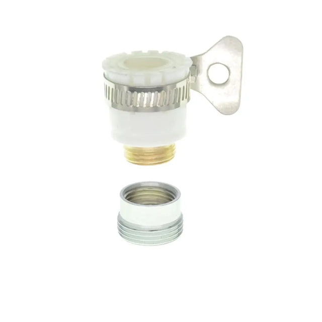 Light bulb holder with metallic base on a white background