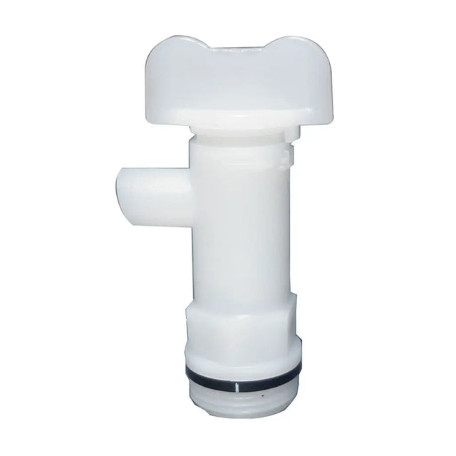 White plastic fitting on a white background