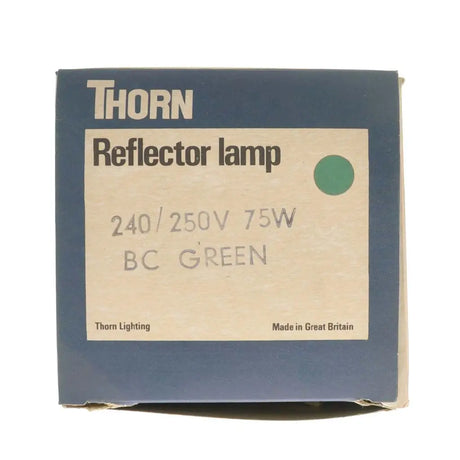 Box of Thorn reflector lamp with specifications on a white background