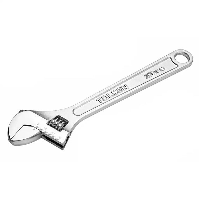 A silver adjustable wrench with a polished metal finish, featuring the brand name 'TOOLS-STAR' and size '20MM' engraved on the handle, set against a plain white background.