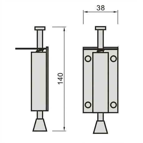 Trio Foot Cushion Doorstop Satin Chrome 200mm BR12-SDS140SC